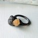 Copper Ring Druzy Opal Butter Yellow Cream Geode Frost Sugared Grey Patina Artisan Handmade