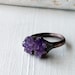 Copper Ring Amethyst Purple Lavender Violet Raw Crystal February Birthstone Artisan Handmade
