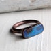 Copper Boulder Opal Ring Electric Blue Stone October Birthstone Natural Raw Patina Artisan