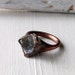 Ring Druzy Copper Geode Agate Gem Stone Frost Sugared Grey White Handmade Artisan