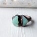 Copper Chrysoprase Ring Emerald Pale Caribbean Green Handmade Organic Raw Modern