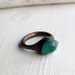 Apatite Copper Ring Simple Modern Deep Blue Green Teal Artisan Handmade