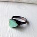 Copper Chrysoprase Ring Emerald Pale Shamrock Caribbean Green Handmade Organic Raw Modern