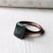 Emerald Ring Copper Shamrock Green May Birthstone Handmade Organic Raw Modern