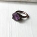 Copper Ring Amethyst Purple Violet Lilac Raw Gem Stone February Birthstone Artisan Handmade