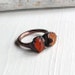 Copper Ring Opal Ring Tangerine Orange Gem Stone October Birthstone Raw Handmade Artisan