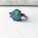 Copper Ring Apatite Simple Modern Blue Green Teal Artisan Handmade