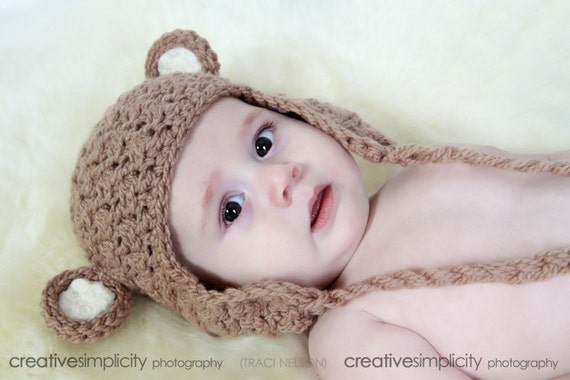 ladies pattern hat earflap crochet Easy Monkey Chunky by PATTERN and CROCHET PrettyDarnAdorable