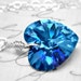 Heart Necklace Swarovski Crystal Sterling Silver Heart Necklace Blue Velvet Wire Wrapped