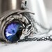 Purple Dragon Necklace - Swarovski Crystal with Pewter Pendant and Oxidized Sterling Silver Necklace