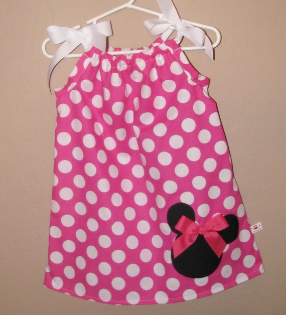 Items similar to Disney Minnie Mouse Inspired Baby Toddler Dress - Pink ...
