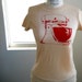 Ladies kitchen Mixer tshirt "Retro Mamma" Ladies Mixer Tee Shirt in tan and red or custom colors