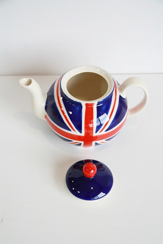 Ceramic Teapot Union Jack Design UK Flag Large Size