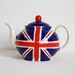 Ceramic Teapot - Union Jack Design - UK Flag - Large Size