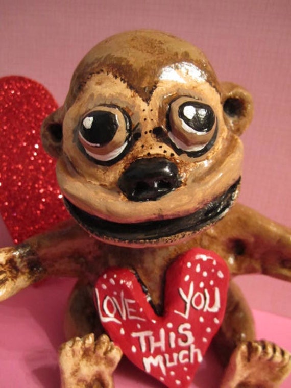 Items similar to Monkey Valentine on Etsy