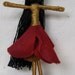 Sale - Waldorf Flower Fairy Doll - Red Velvet and Gold ethinic Art Doll, Worry Doll, Faery, elemental, Free shipping