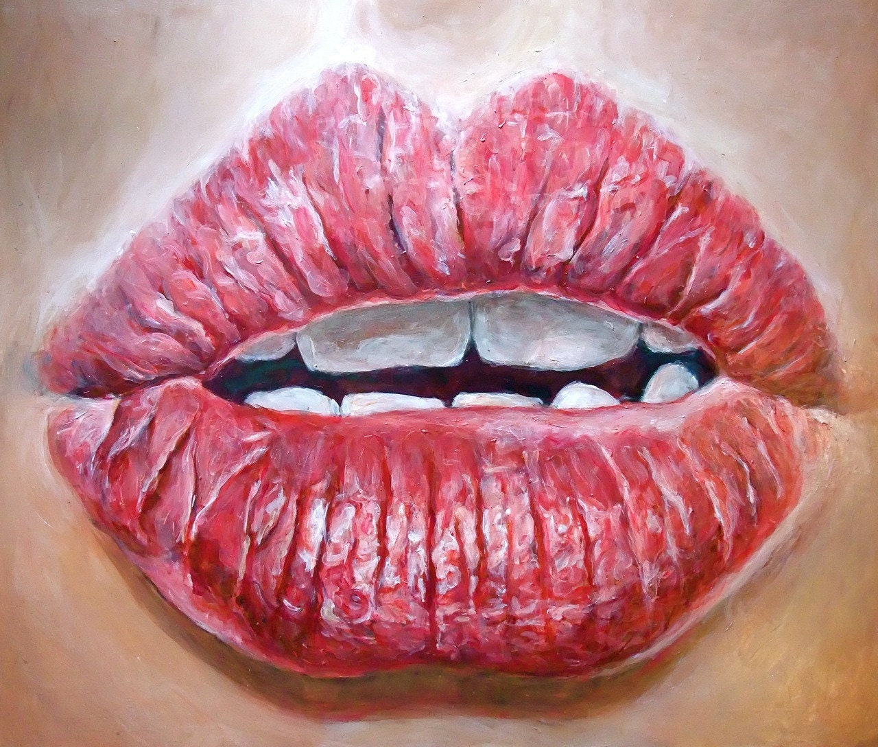 Painted lips. Губы гуашью. Губы красками. Нарисовать губы красками. Губы картина акварель.