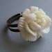 OFF WHITE VINTAGE LUCITE FLOWER RING
