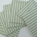 Fabric Coasters Green White Ticking Stripe Reversible Six