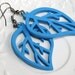 Blue leaf Earrings , Wooden blue leaf earrings , Sky blue wooden earrings, Teens bue earrings, Bohemian blue earrings -Etsy Holiday Gift