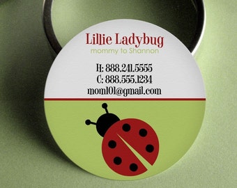 Little Ladybug - 50 CUSTOM Calling Cards/ Business Cards/ Tags in Tin