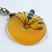 Amber Sea Glass Pendant, Frosted Amber Color Pendant, Donut Pendant, Beach Glass Necklace, Beach Wedding, Bridesmaid Gift, Large
