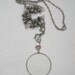 Magnifying Monocle Pendant with Glass Beaded Necklace Victorian Look