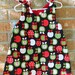 Retro Apple and Red and White Polka Dot Reversible Toddler Girls Dress Size 2T Ready to Ship