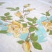 Yellow Rose and Aqua Ribbon Vintage Tablecloth