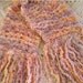 Knit Scarf of Peach Honey Lavender Yarn Chennile and Viscose