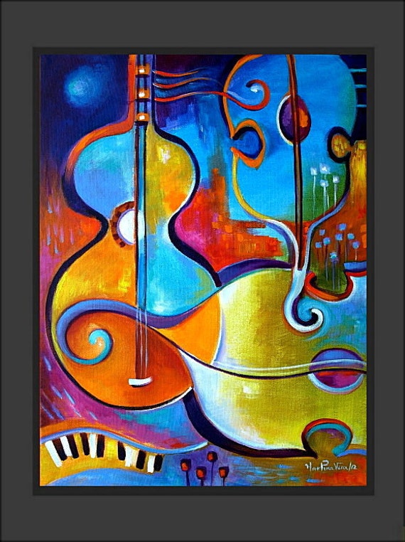 Abstract Modern Original Acrylic Painting on canvas Music And