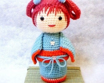 Crochet Amigurumi pattern - ChoCho - Kokeshi doll tutorial PDF