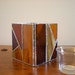 Stained Glass Candle Holder with votive-Amber-Brown-
