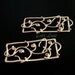 2 pcs- (1176-MG) Matte gold plated CZ rectangle frame connectors