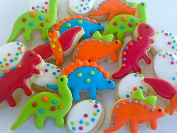 Dinosaur Mini Sugar Cookies -3 dozen Il_570xn