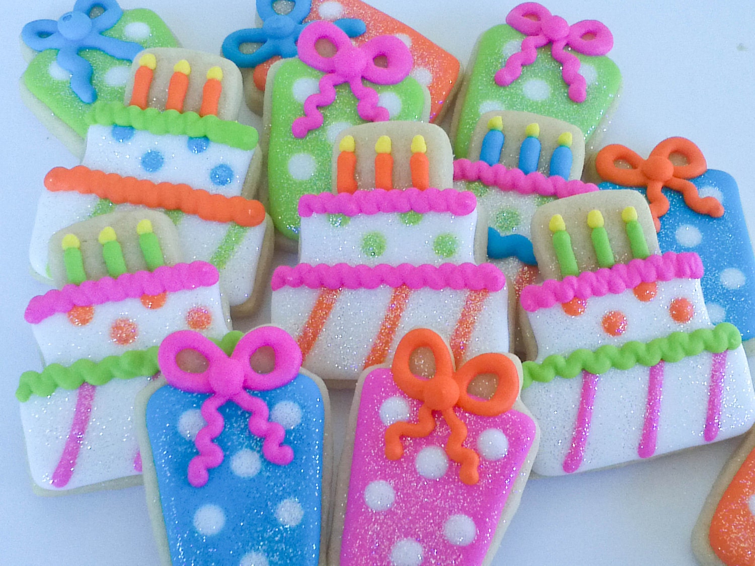 Birthday Cake Mini Sugar Cookies 2 Dozen by acookiejar on Etsy