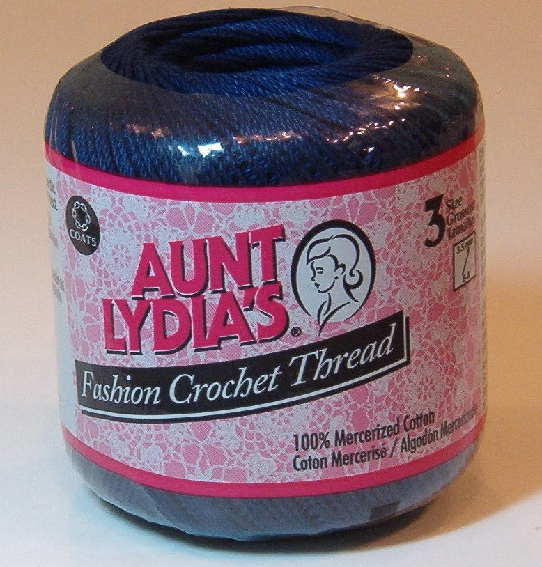 Aunt Lydias Fashion Crochet Thread Size 3 Navy