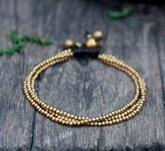 Triple Brass Chain Bracelet