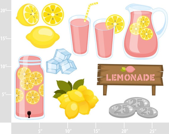 Pink Lemonade Digital Clip Art Personal and by printcandee