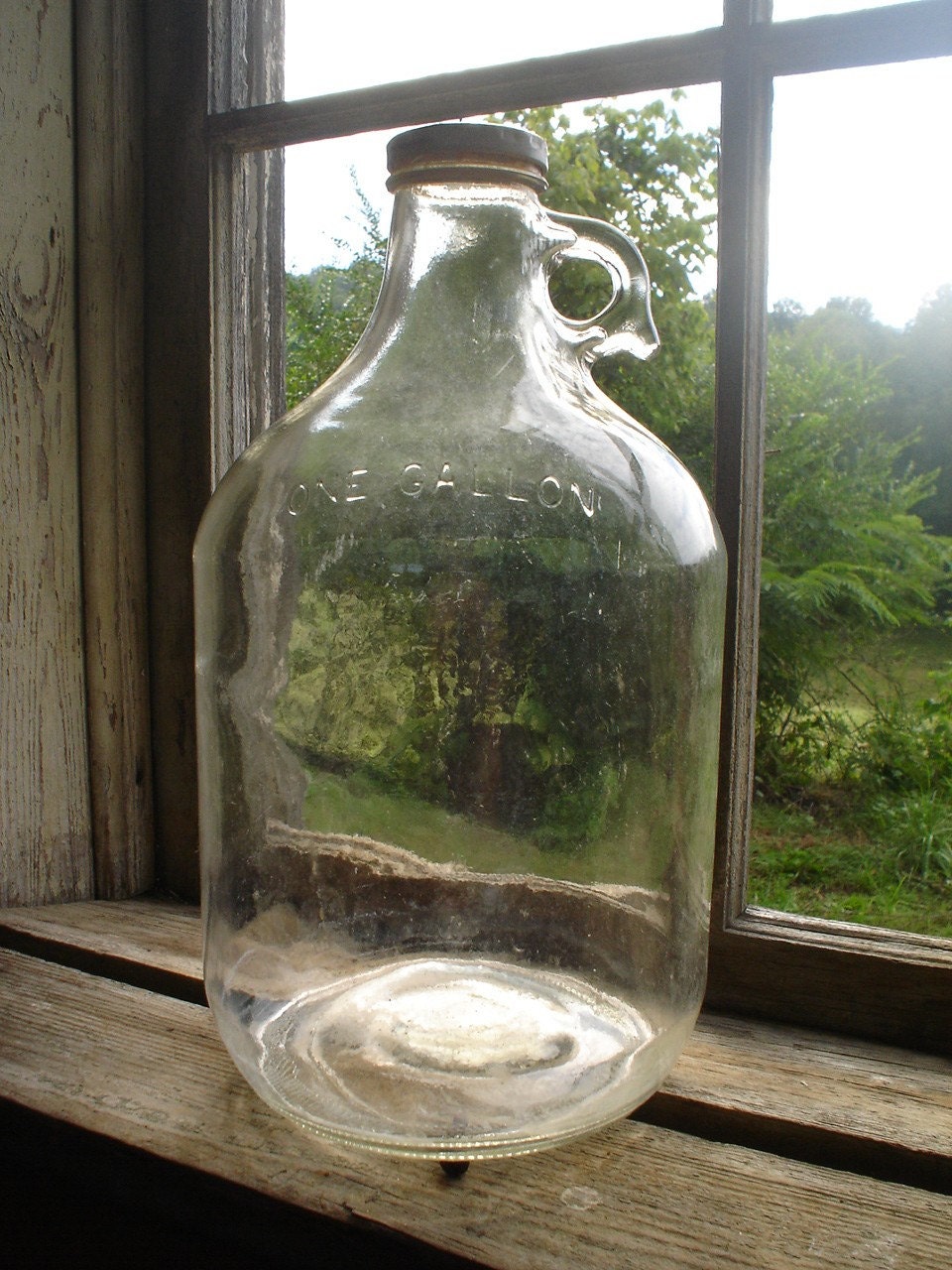 Antique One Gallon Glass Hard Cider Moonshine Jug