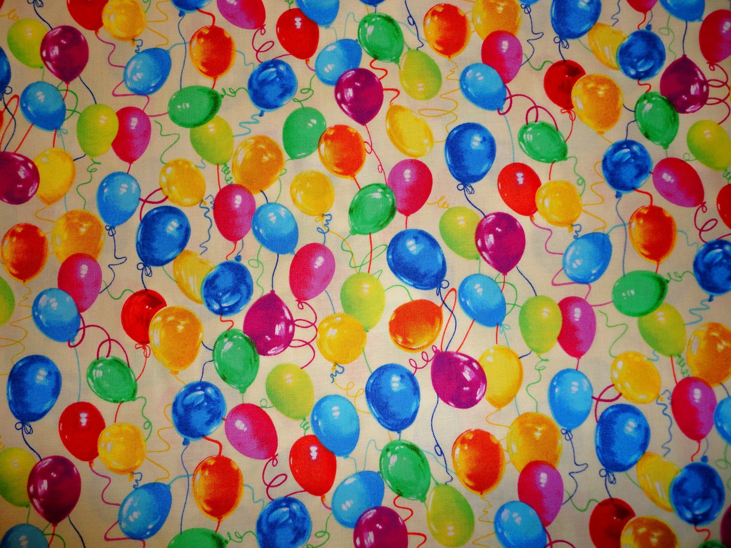Exclusively Quilters Fabrics...Birthday Party Balloons Fabric