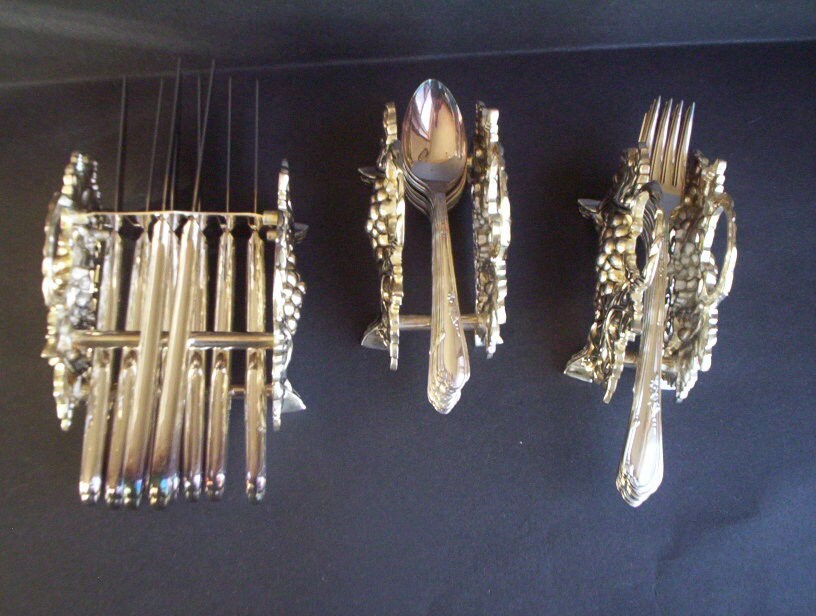 Godinger Vineyard Silverplate Flatware Caddy Caddies Elegant