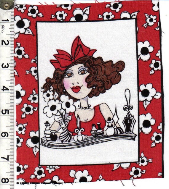 Loralie Manicurist Beauty Salon Lady Nail Artist quilt fabric ONE block