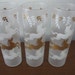 Vintage 3 tall highball collins gold white frosted horse glass