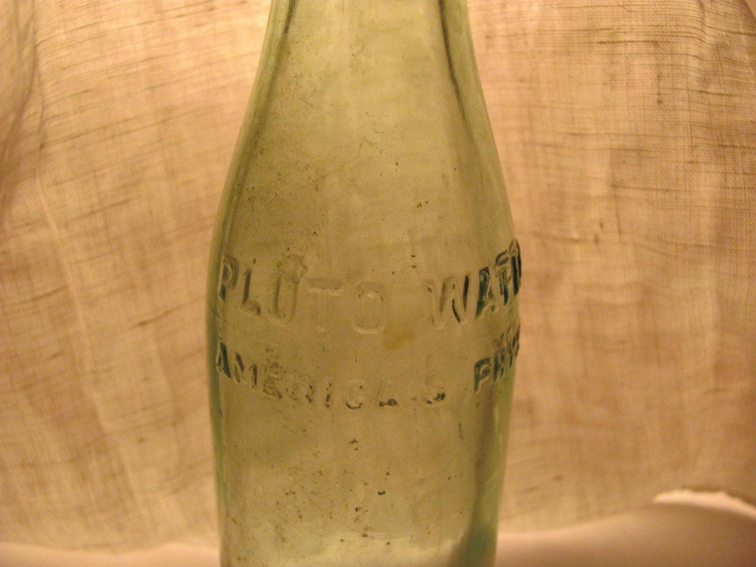 Antique Green Bottle Pluto Water America's Physic Devil