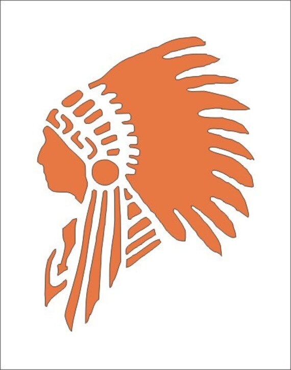 Items similar to Stencil, Indian Chief, head dress, Native American