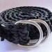 550 Paracord survival belt - Black with D-Rings