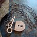 Sterling Silver Toggle Lock and Key Choker Necklace Love Teen Romantic Romance Casual