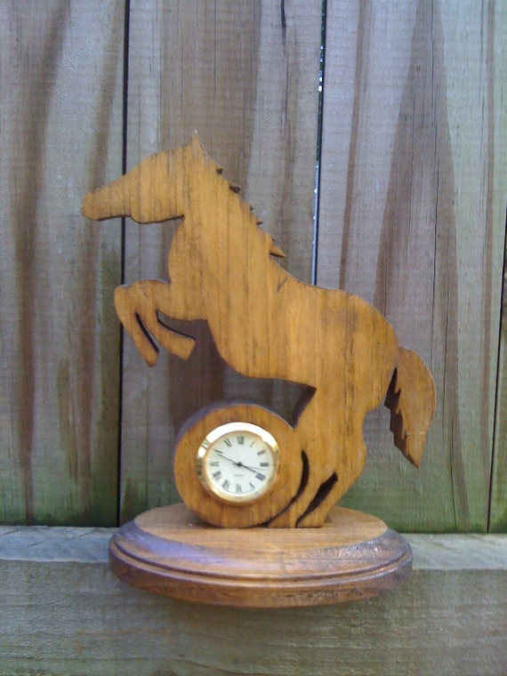 Items similar to Wooden Horse Clock on Etsy