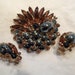 Vintage Brooch Earrings Juliana Dark Topaz and Hematite by DeLizza and Elster